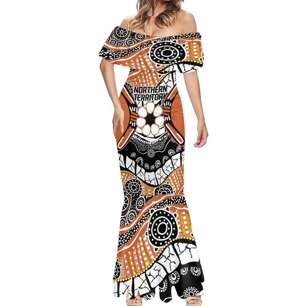 Australian Northern Territory Mermaid Dress Aboriginal with Sturt's Desert Rose