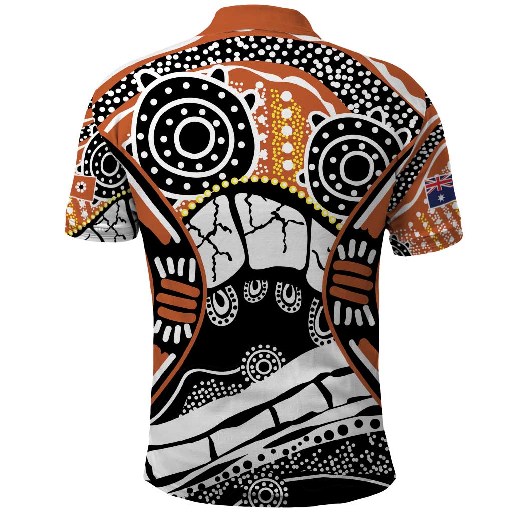 Australian Northern Territory Polo Shirt Aboriginal with Sturt's Desert Rose LT9 - Vibe Hoodie Shop