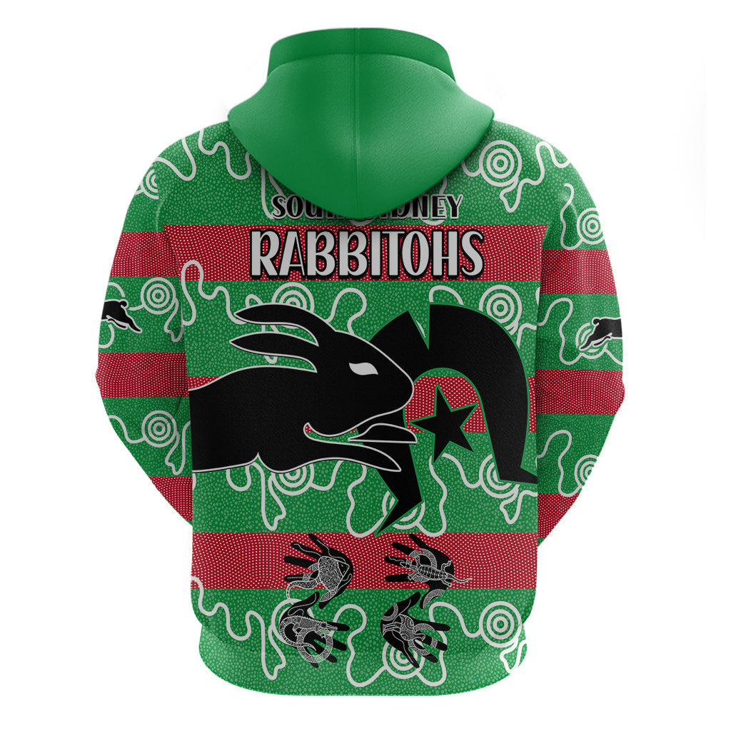 NAIDOC Rabbitohs Rugby Hoodie Go The Bunnies Aboriginal Dots LT9 - Vibe Hoodie Shop