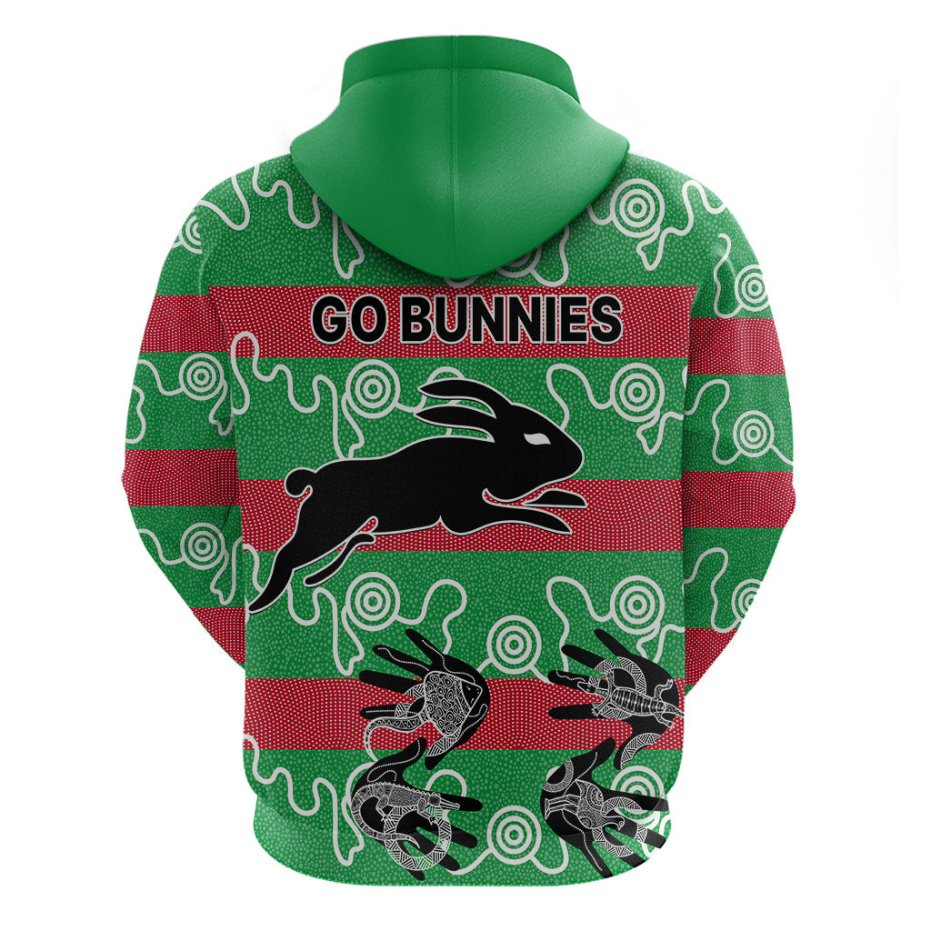 Rabbitohs Rugby Premiers Hoodie Go The Bunnies Aboriginal Dots LT9 - Vibe Hoodie Shop