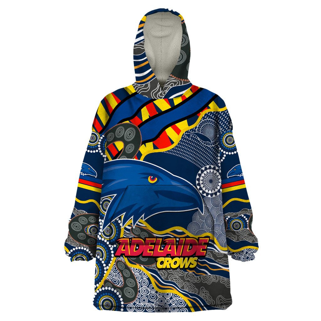 The Crows Football Wearable Blanket Hoodie Adelaide Be Unique Aboriginal Dots - Vibe Hoodie Shop