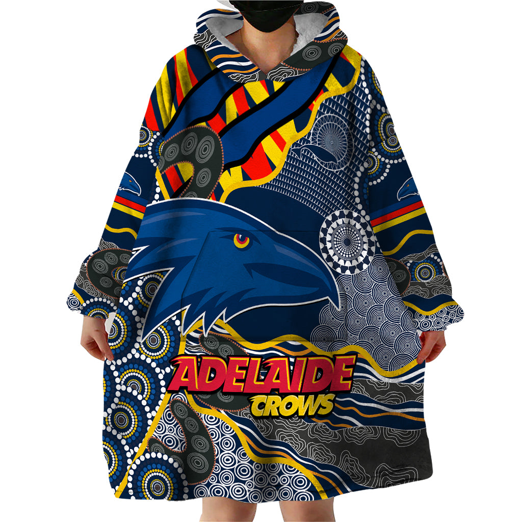 The Crows Football Wearable Blanket Hoodie Adelaide Be Unique Aboriginal Dots - Vibe Hoodie Shop