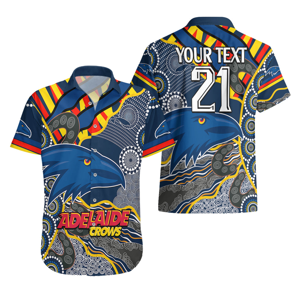 (Custom Text And Number) The Crows Football Hawaiian Shirt Adelaide Be Unique Aboriginal Dots - Vibe Hoodie Shop