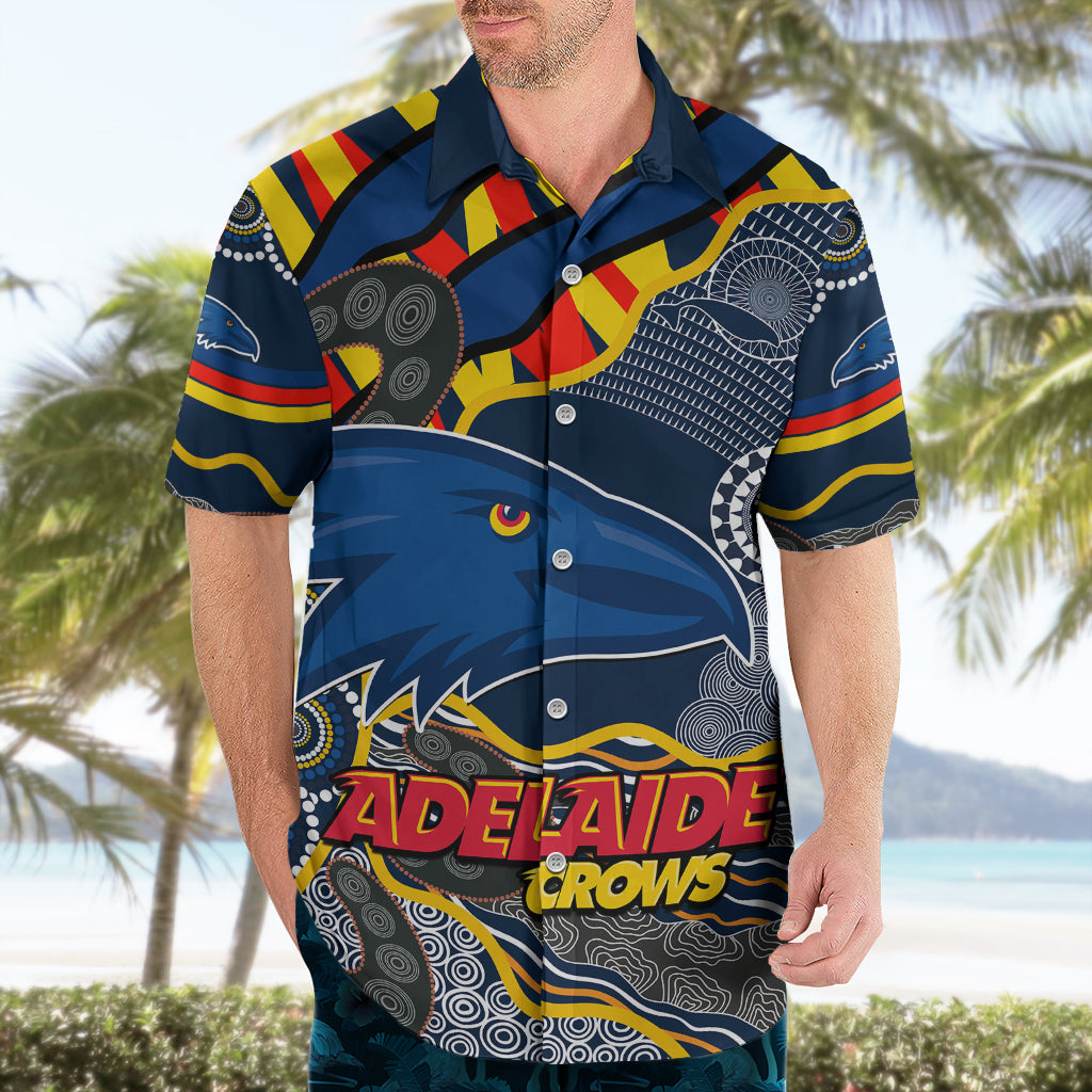 (Custom Text And Number) The Crows Football Hawaiian Shirt Adelaide Be Unique Aboriginal Dots - Vibe Hoodie Shop