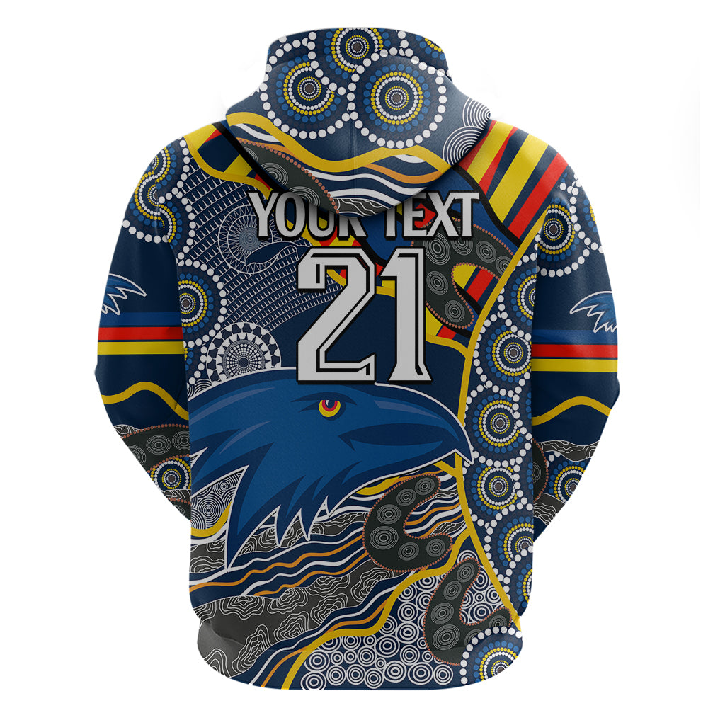(Custom Text And Number) The Crows Football Hoodie Adelaide Be Unique Aboriginal Dots LT9 - Vibe Hoodie Shop