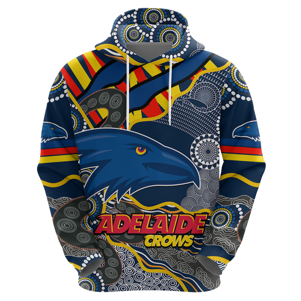 (Custom Text And Number) The Crows Football Hoodie Adelaide Be Unique Aboriginal Dots LT9 - Vibe Hoodie Shop