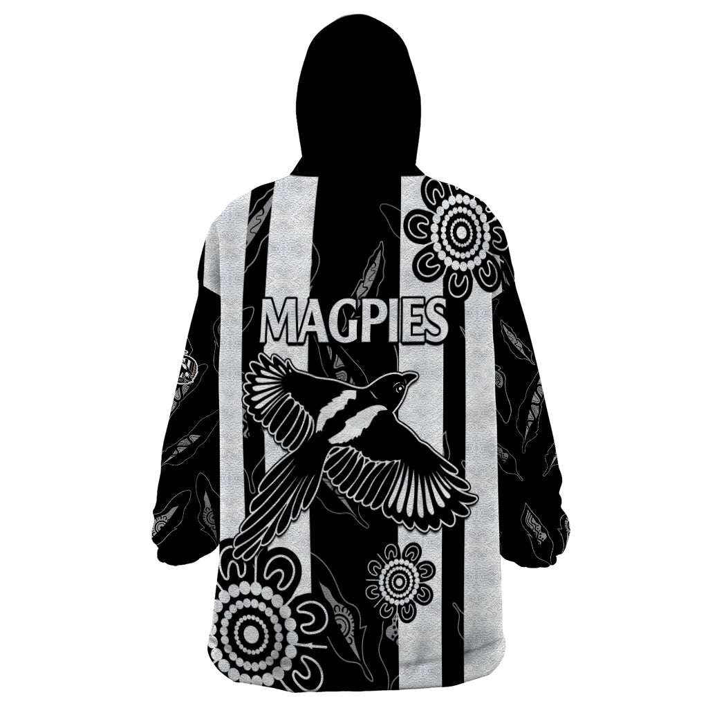 Collingwood Football Wearable Blanket Hoodie Proud To Be Magpies Aboriginal Version - Vibe Hoodie Shop