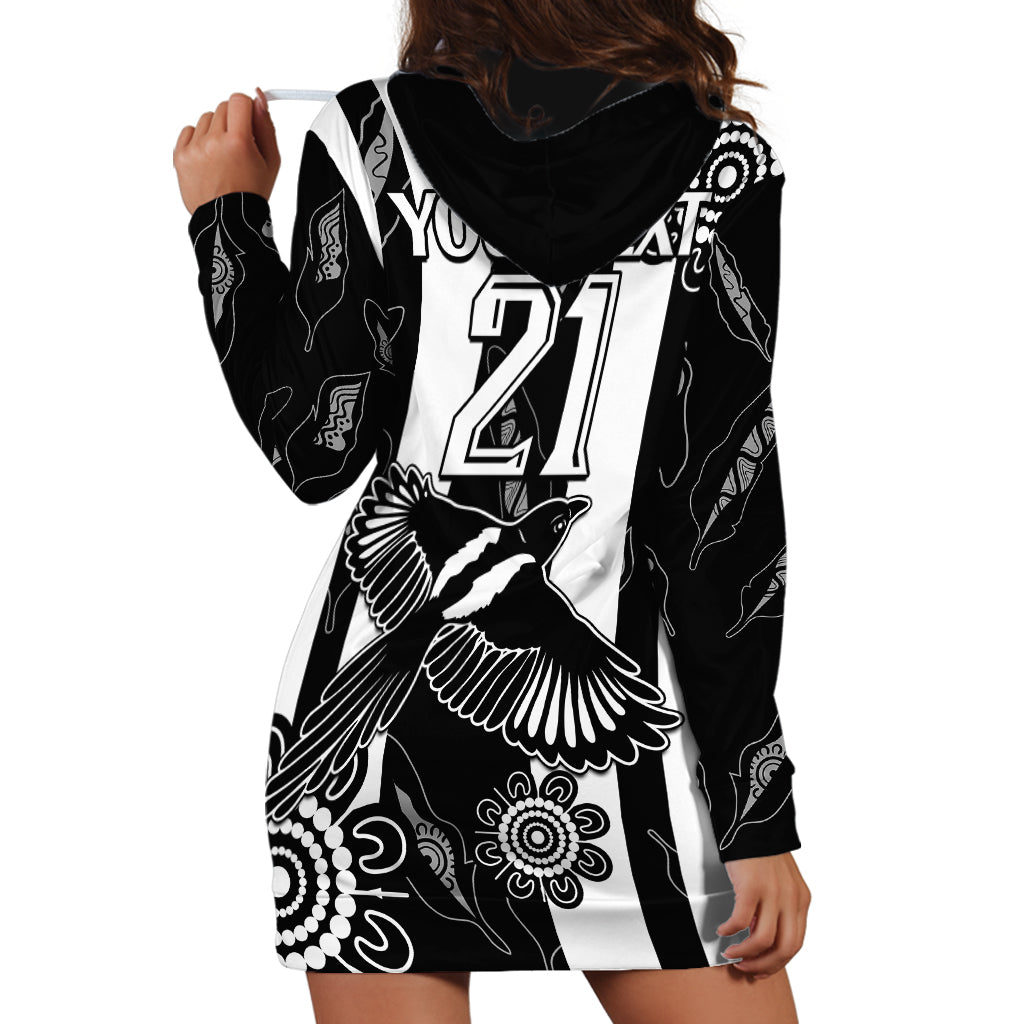 (Custom Text And Number) Collingwood Football Hoodie Dress Proud To Be Magpies Aboriginal Version - Vibe Hoodie Shop