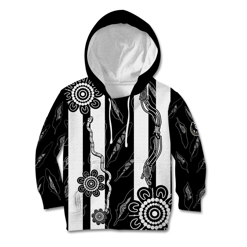 (Custom Text And Number) Collingwood Football Kid Hoodie Proud To Be Magpies Aboriginal Version - Vibe Hoodie Shop