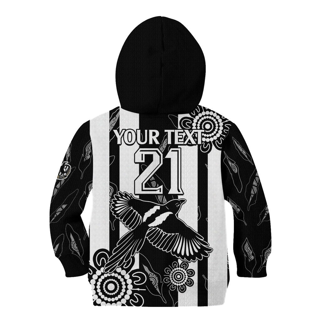 (Custom Text And Number) Collingwood Football Kid Hoodie Proud To Be Magpies Aboriginal Version - Vibe Hoodie Shop