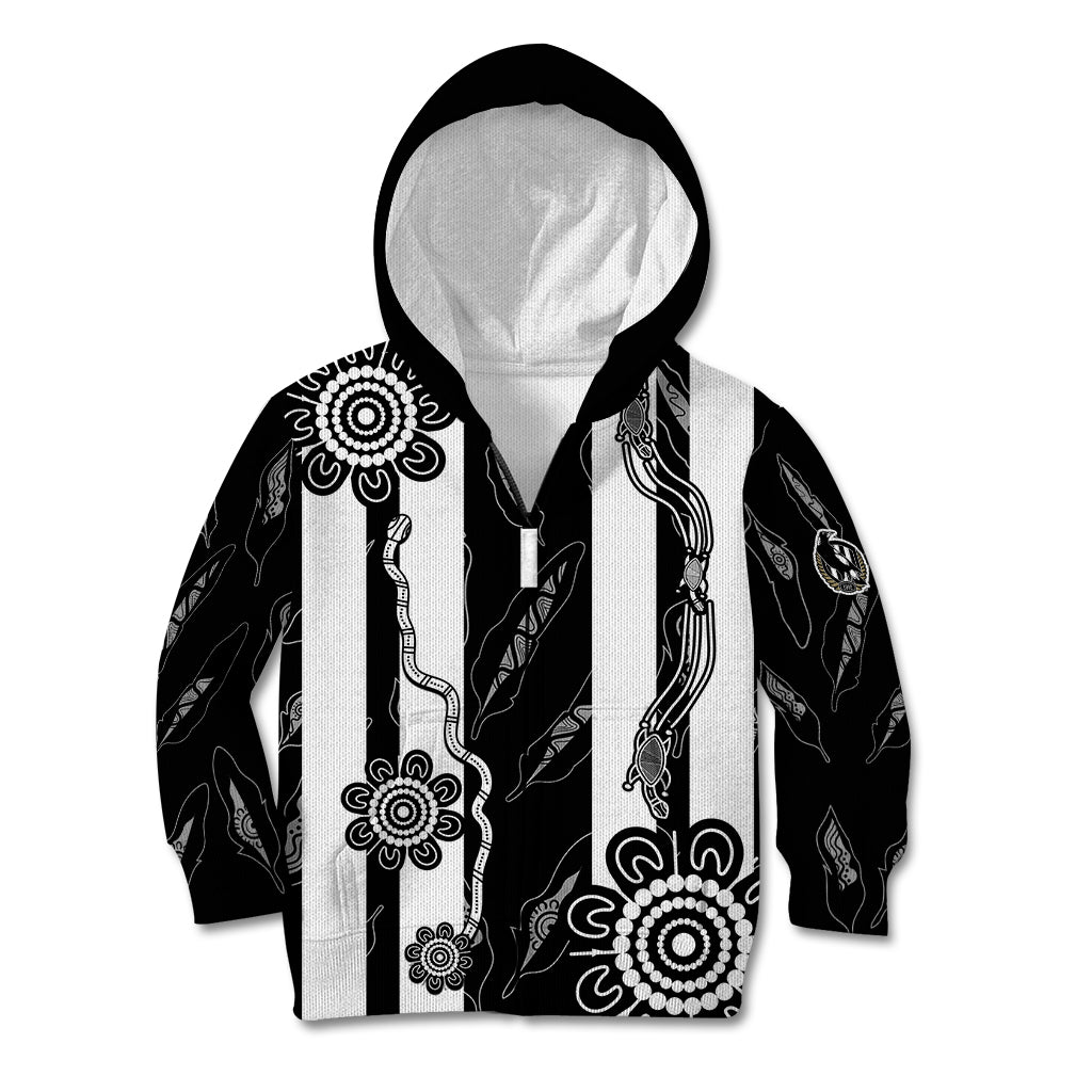 (Custom Text And Number) Collingwood Football Kid Hoodie Proud To Be Magpies Aboriginal Version - Vibe Hoodie Shop