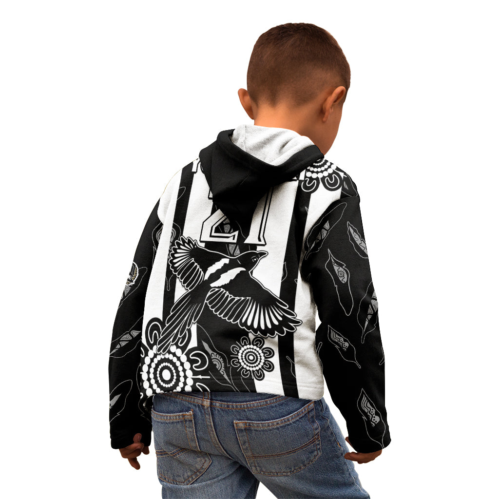 (Custom Text And Number) Collingwood Football Kid Hoodie Proud To Be Magpies Aboriginal Version - Vibe Hoodie Shop