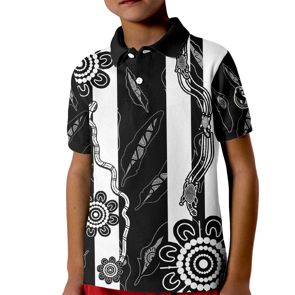 (Custom Text And Number) Collingwood Football Kid Polo Shirt Proud To Be Magpies Aboriginal Version - Vibe Hoodie Shop