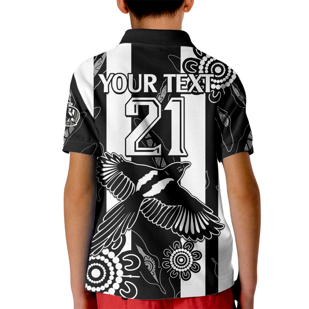 (Custom Text And Number) Collingwood Football Kid Polo Shirt Proud To Be Magpies Aboriginal Version - Vibe Hoodie Shop