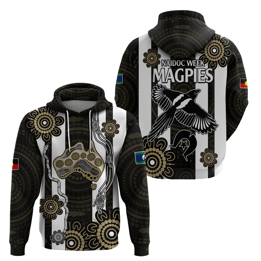NAIDOC Collingwood Football Hoodie Proud To Be Magpies Aboriginal Version LT9 - Vibe Hoodie Shop