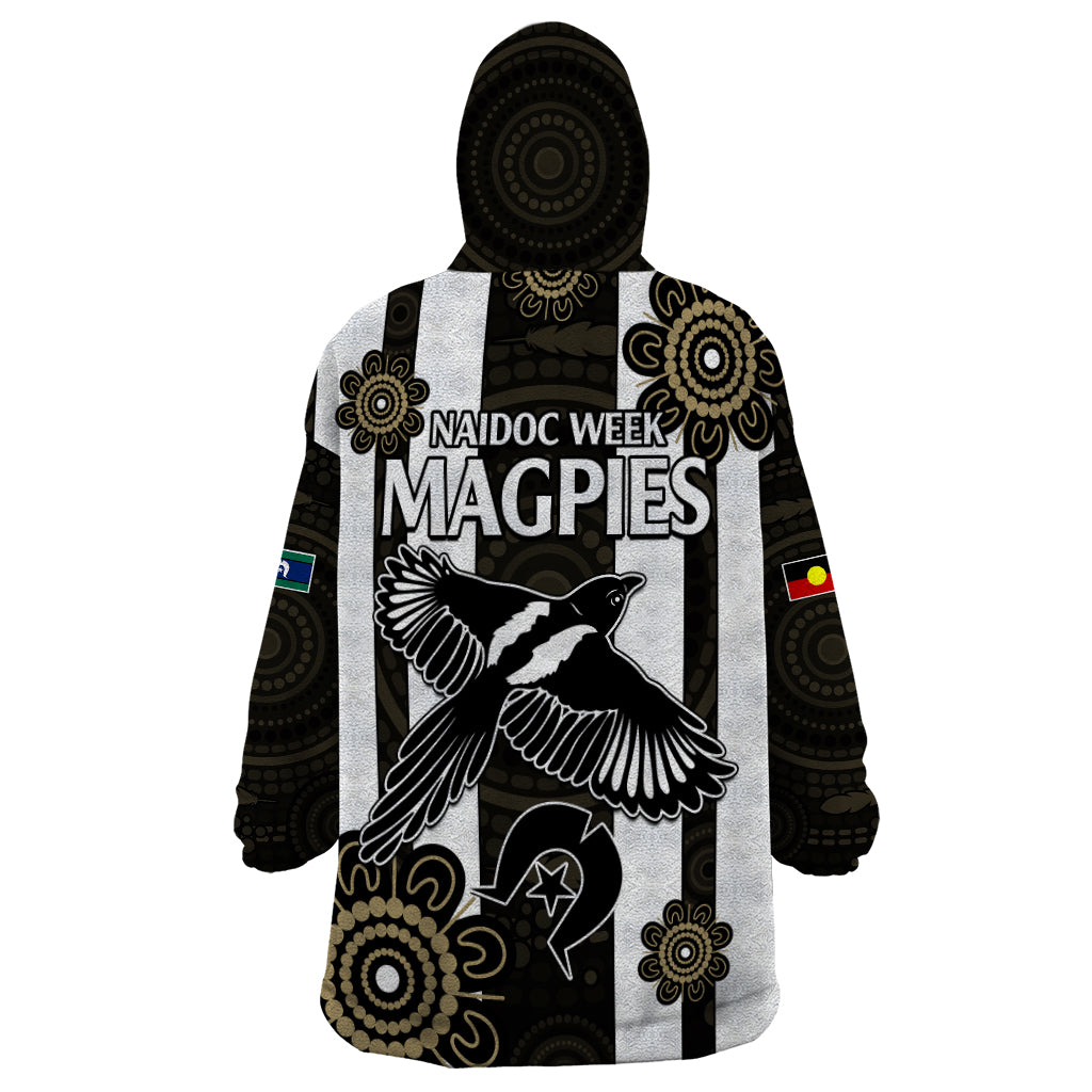 NAIDOC Collingwood Football Wearable Blanket Hoodie Proud To Be Magpies Aboriginal Version - Vibe Hoodie Shop