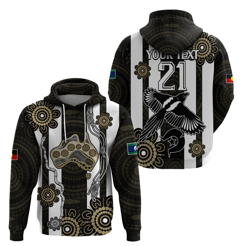 (Custom Text And Number) NAIDOC Collingwood Football Hoodie Proud To Be Magpies Aboriginal Version LT9 - Vibe Hoodie Shop