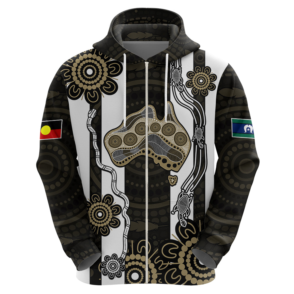 (Custom Text And Number) NAIDOC Collingwood Football Hoodie Proud To Be Magpies Aboriginal Version LT9 - Vibe Hoodie Shop