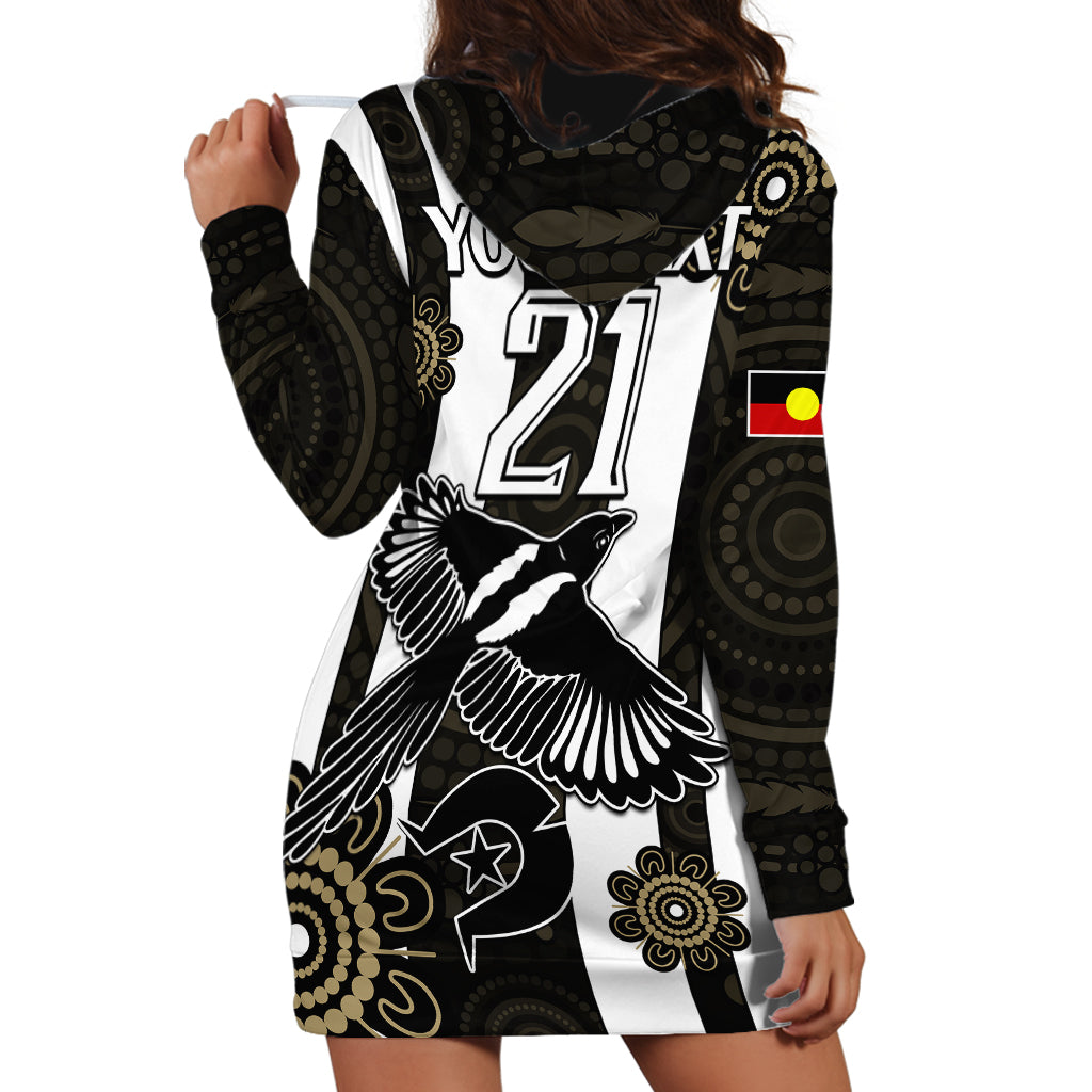 (Custom Text And Number) NAIDOC Collingwood Football Hoodie Dress Proud To Be Magpies Aboriginal Version - Vibe Hoodie Shop