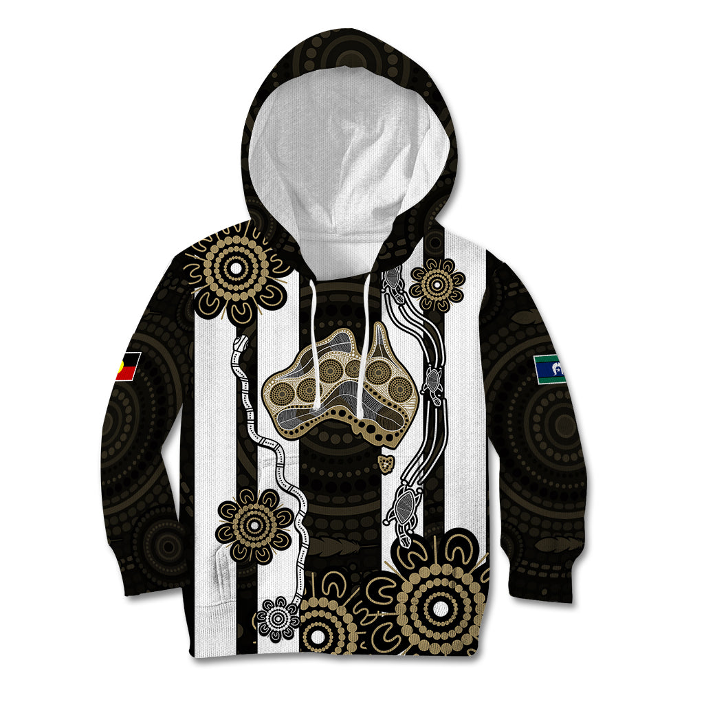 (Custom Text And Number) NAIDOC Collingwood Football Kid Hoodie Proud To Be Magpies Aboriginal Version - Vibe Hoodie Shop