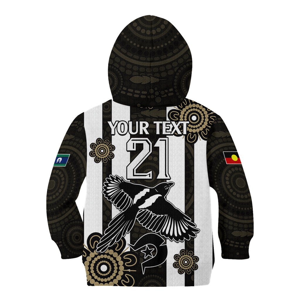 (Custom Text And Number) NAIDOC Collingwood Football Kid Hoodie Proud To Be Magpies Aboriginal Version - Vibe Hoodie Shop