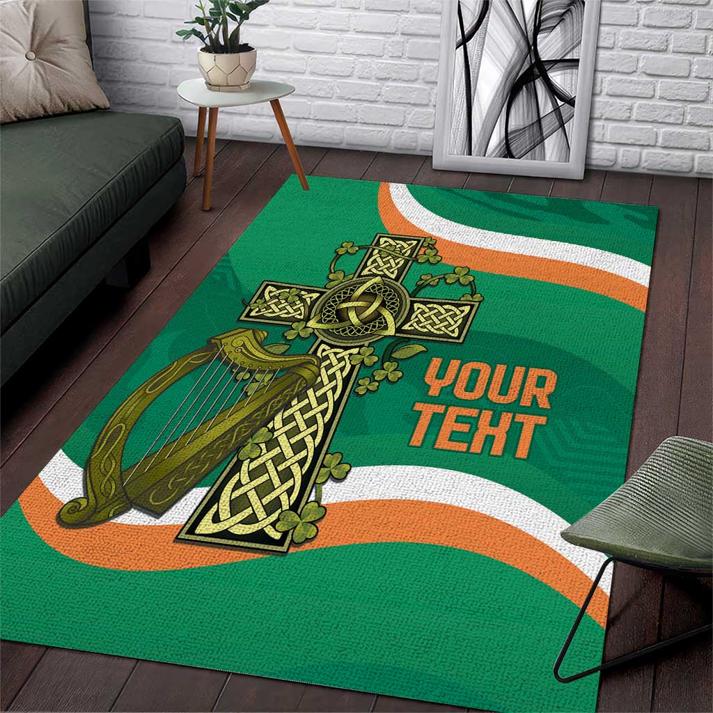 Custom Ireland Rugby Area Rug Green Celtic Knot Summer Paris 2024 - Vibe Hoodie Shop