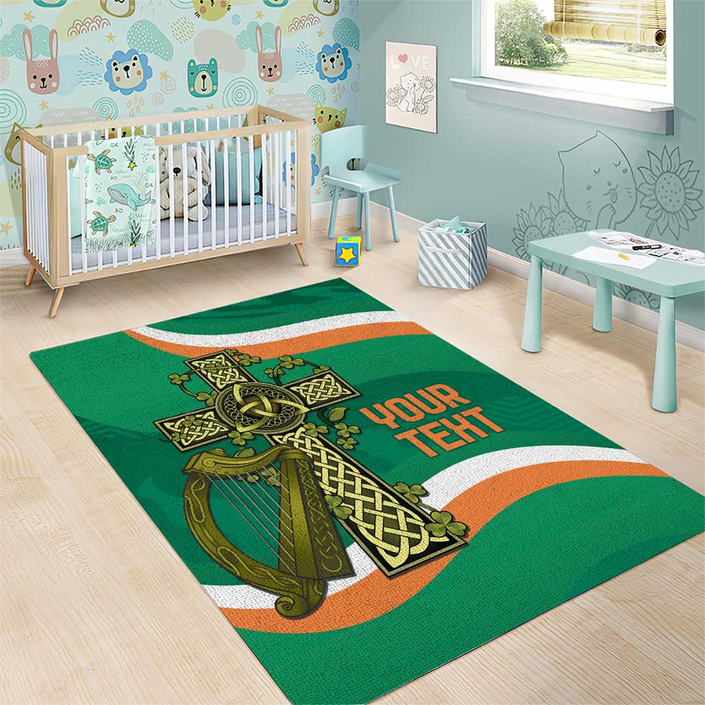 Custom Ireland Rugby Area Rug Green Celtic Knot Summer Paris 2024 - Vibe Hoodie Shop