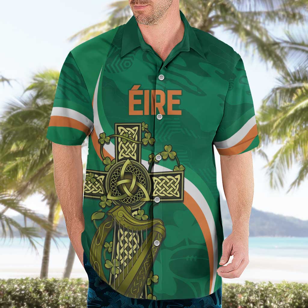 Custom Ireland Rugby Hawaiian Shirt Green Celtic Knot Summer Paris 2024 - Vibe Hoodie Shop