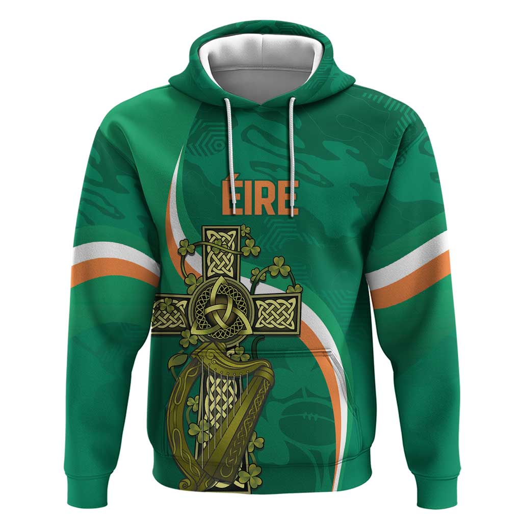 Custom Ireland Rugby Hoodie Green Celtic Knot Summer Paris 2024 LT9 - Vibe Hoodie Shop