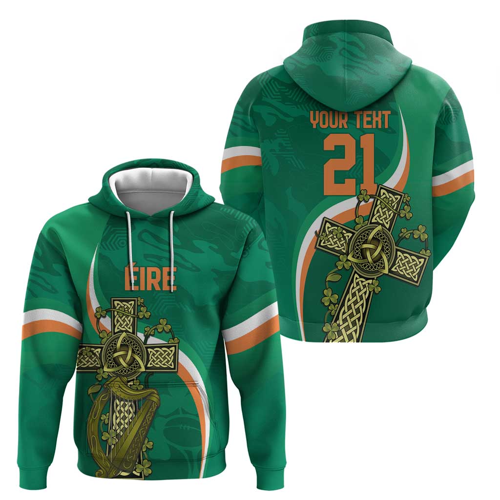 Custom Ireland Rugby Hoodie Green Celtic Knot Summer Paris 2024 LT9 - Vibe Hoodie Shop