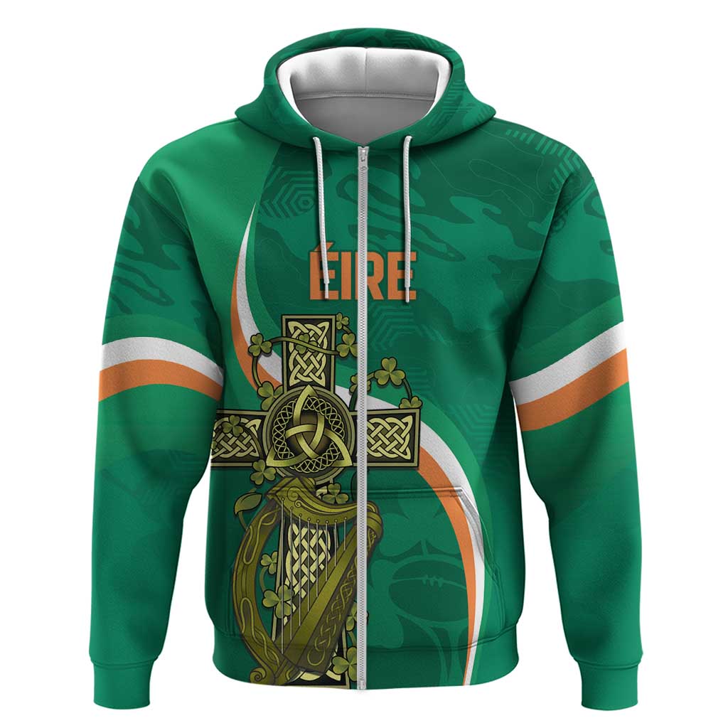 Custom Ireland Rugby Hoodie Green Celtic Knot Summer Paris 2024 LT9 - Vibe Hoodie Shop