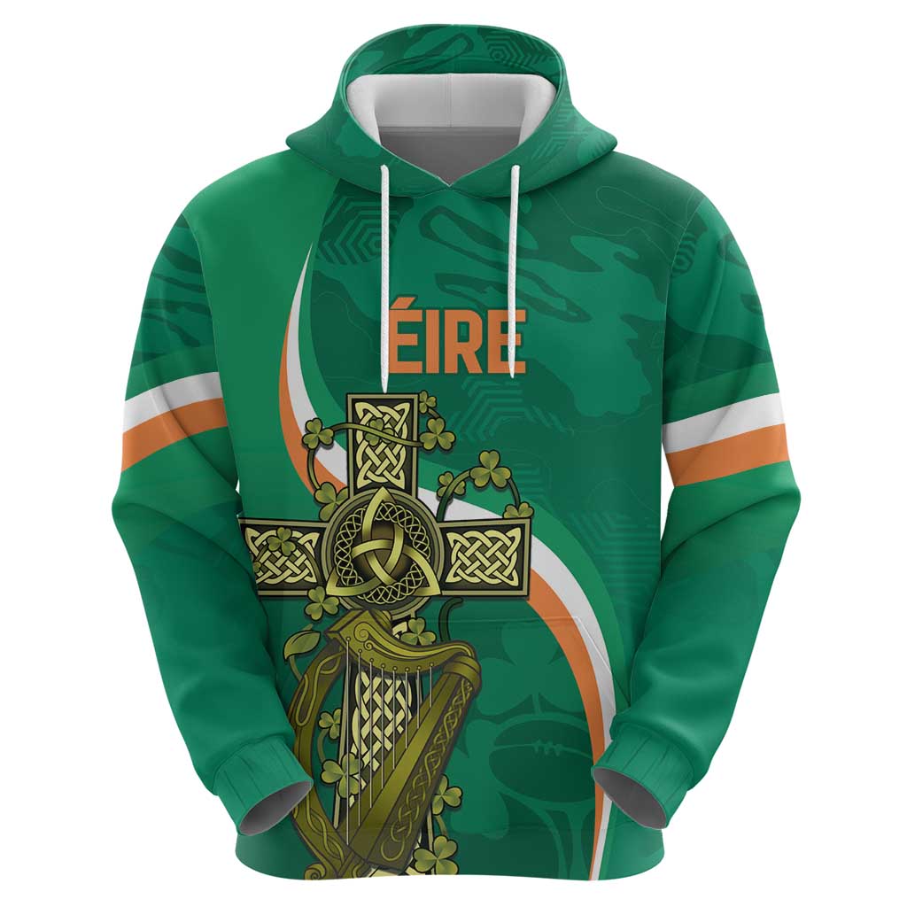 Custom Ireland Rugby Hoodie Green Celtic Knot Summer Paris 2024 LT9 - Vibe Hoodie Shop