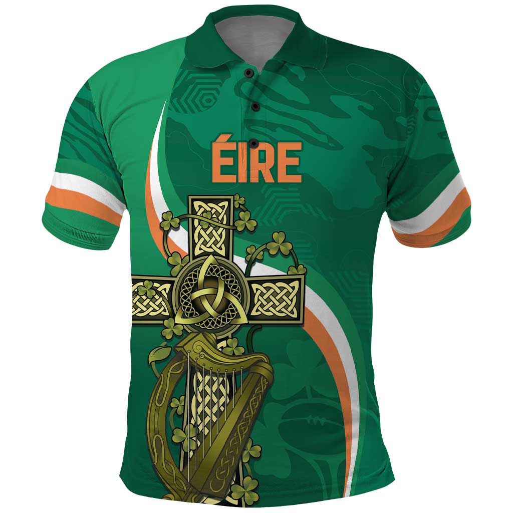 Custom Ireland Rugby Polo Shirt Green Celtic Knot Summer Paris 2024 LT9 - Vibe Hoodie Shop