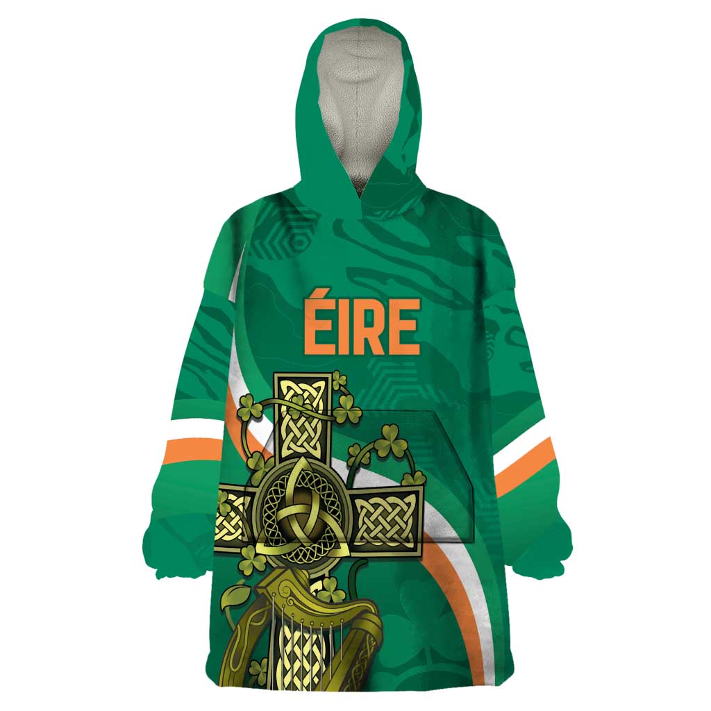 Custom Ireland Rugby Wearable Blanket Hoodie Green Celtic Knot Summer Paris 2024 - Vibe Hoodie Shop