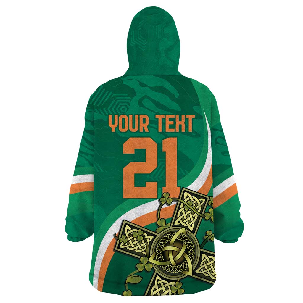 Custom Ireland Rugby Wearable Blanket Hoodie Green Celtic Knot Summer Paris 2024 - Vibe Hoodie Shop