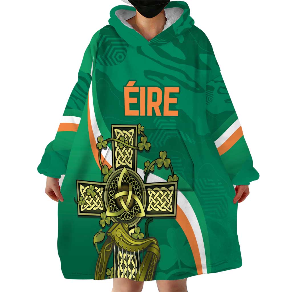 Custom Ireland Rugby Wearable Blanket Hoodie Green Celtic Knot Summer Paris 2024 - Vibe Hoodie Shop