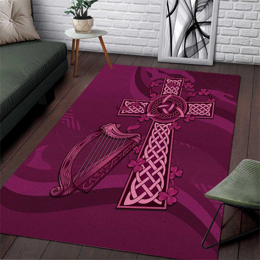 Ireland Rugby Area Rug Maroon Celtic Knot Summer Paris 2024 - Vibe Hoodie Shop