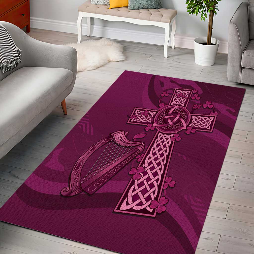 Ireland Rugby Area Rug Maroon Celtic Knot Summer Paris 2024 - Vibe Hoodie Shop