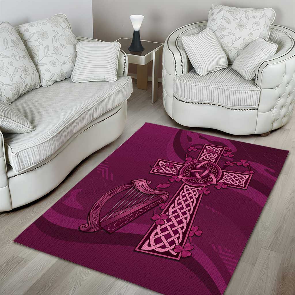 Ireland Rugby Area Rug Maroon Celtic Knot Summer Paris 2024 - Vibe Hoodie Shop