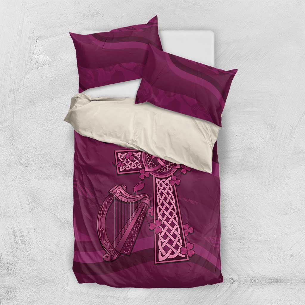 Ireland Rugby Bedding Set Maroon Celtic Knot Summer Paris 2024 - Vibe Hoodie Shop