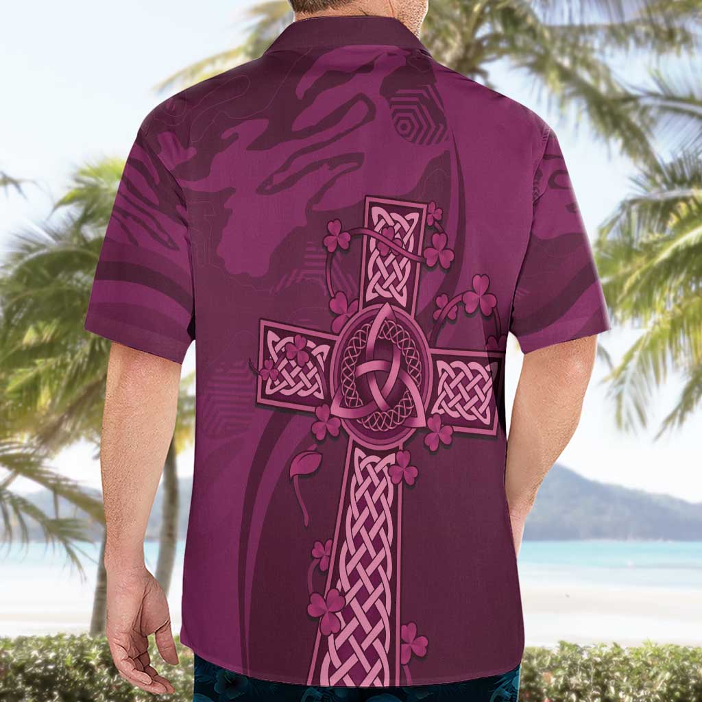 Ireland Rugby Hawaiian Shirt Maroon Celtic Knot Summer Paris 2024 - Vibe Hoodie Shop