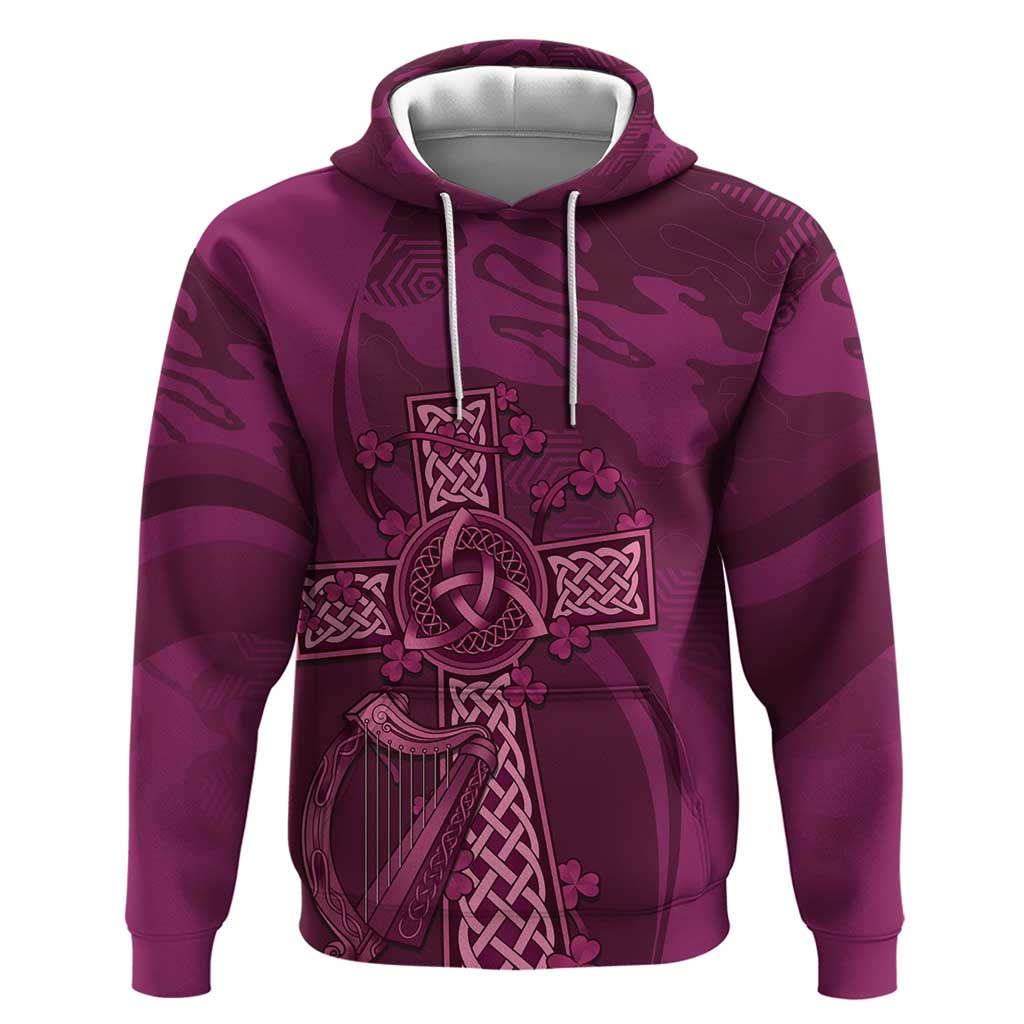 Ireland Rugby Hoodie Maroon Celtic Knot Summer Paris 2024 LT9 - Vibe Hoodie Shop