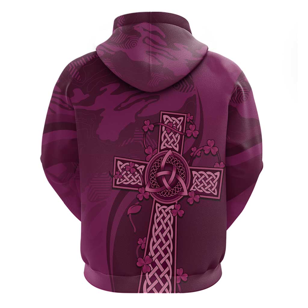 Ireland Rugby Hoodie Maroon Celtic Knot Summer Paris 2024 LT9 - Vibe Hoodie Shop
