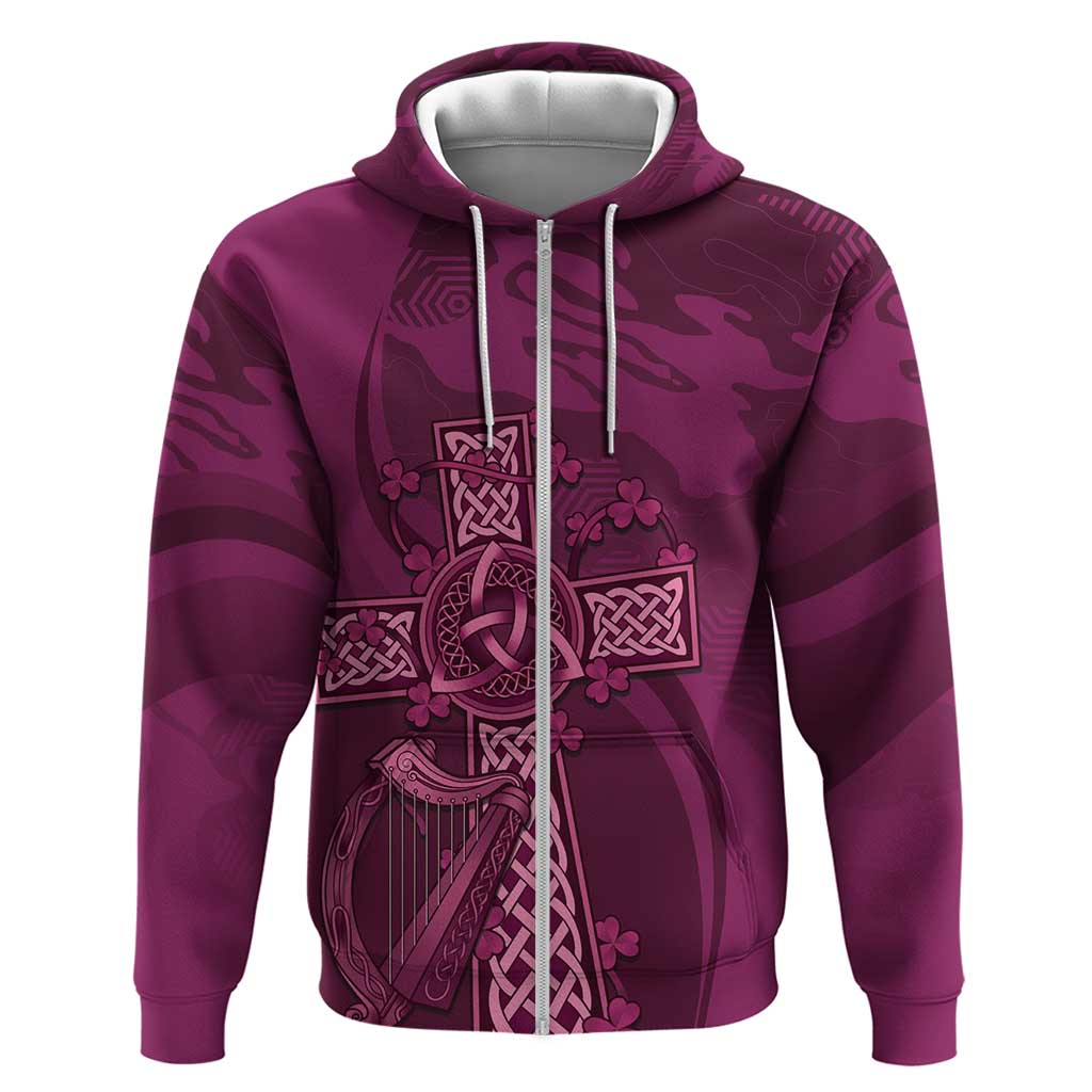 Ireland Rugby Hoodie Maroon Celtic Knot Summer Paris 2024 LT9 - Vibe Hoodie Shop