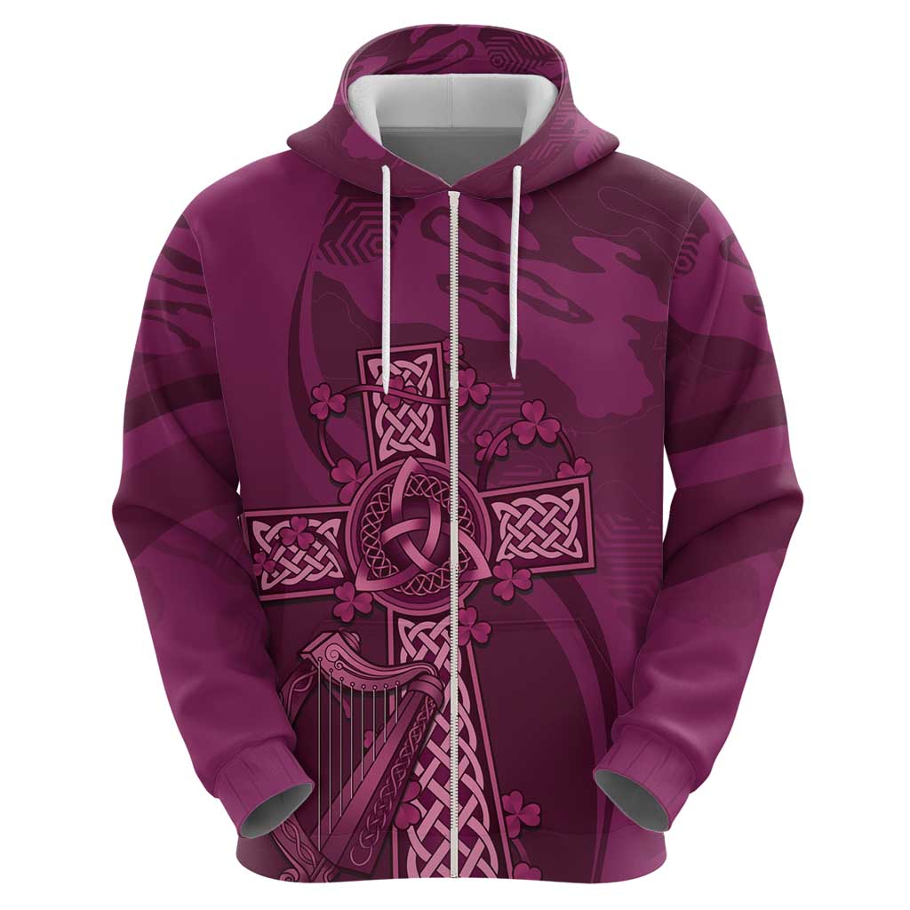 Ireland Rugby Hoodie Maroon Celtic Knot Summer Paris 2024 LT9 - Vibe Hoodie Shop