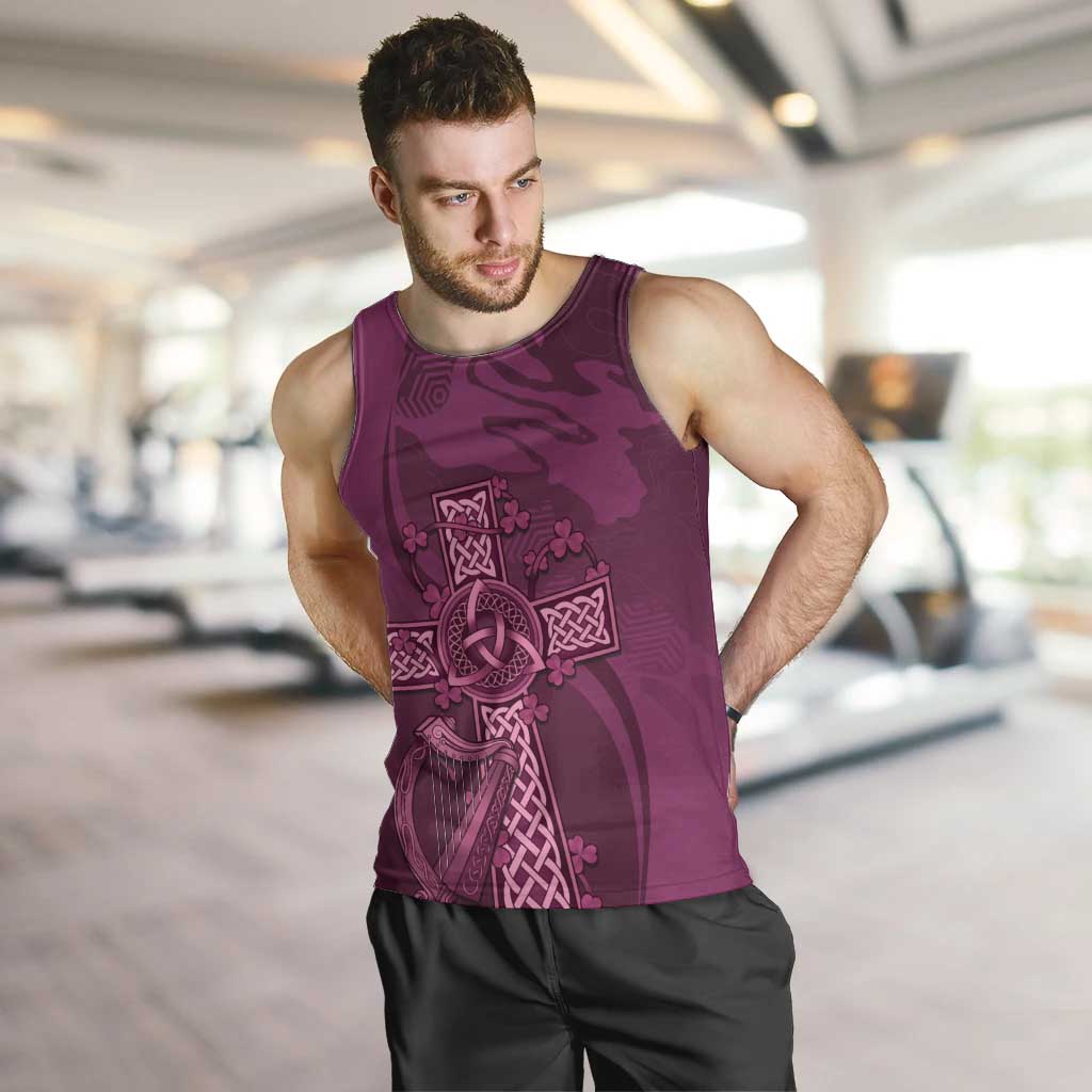 Ireland Rugby Men Tank Top Maroon Celtic Knot Summer Paris 2024 - Vibe Hoodie Shop