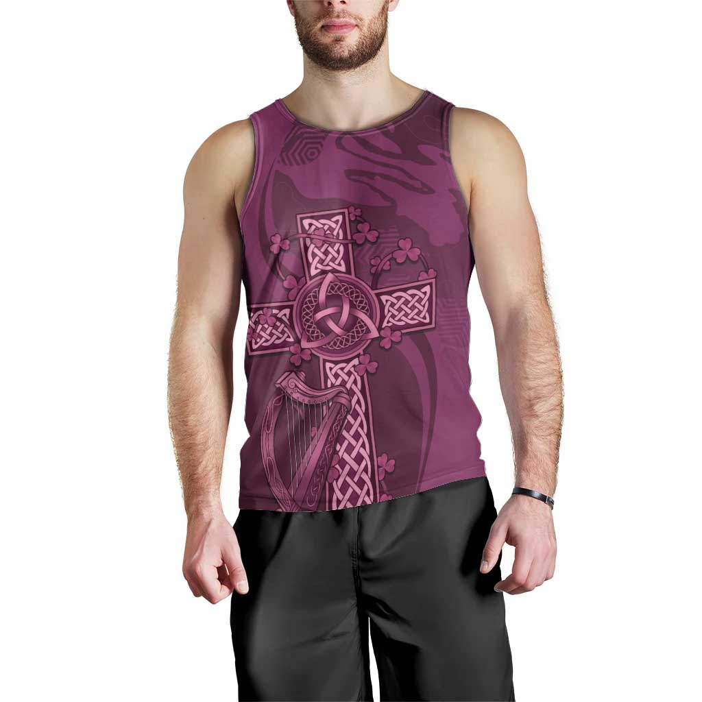 Ireland Rugby Men Tank Top Maroon Celtic Knot Summer Paris 2024 - Vibe Hoodie Shop