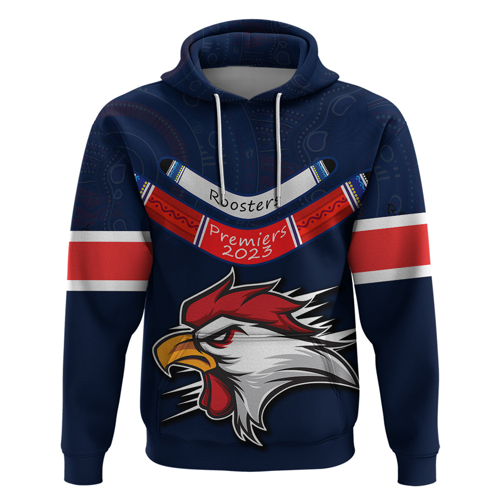 Roosters Permier 2023 Hoodie NRL Mascot with Aboriginal LT9 - Vibe Hoodie Shop