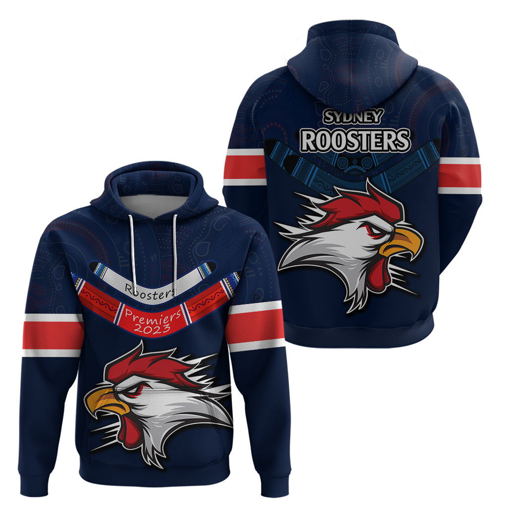 Roosters Permier 2023 Hoodie NRL Mascot with Aboriginal LT9 - Vibe Hoodie Shop