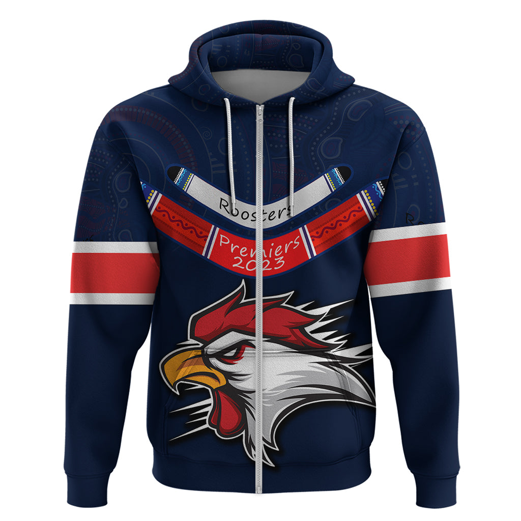 Roosters Permier 2023 Hoodie NRL Mascot with Aboriginal LT9 - Vibe Hoodie Shop